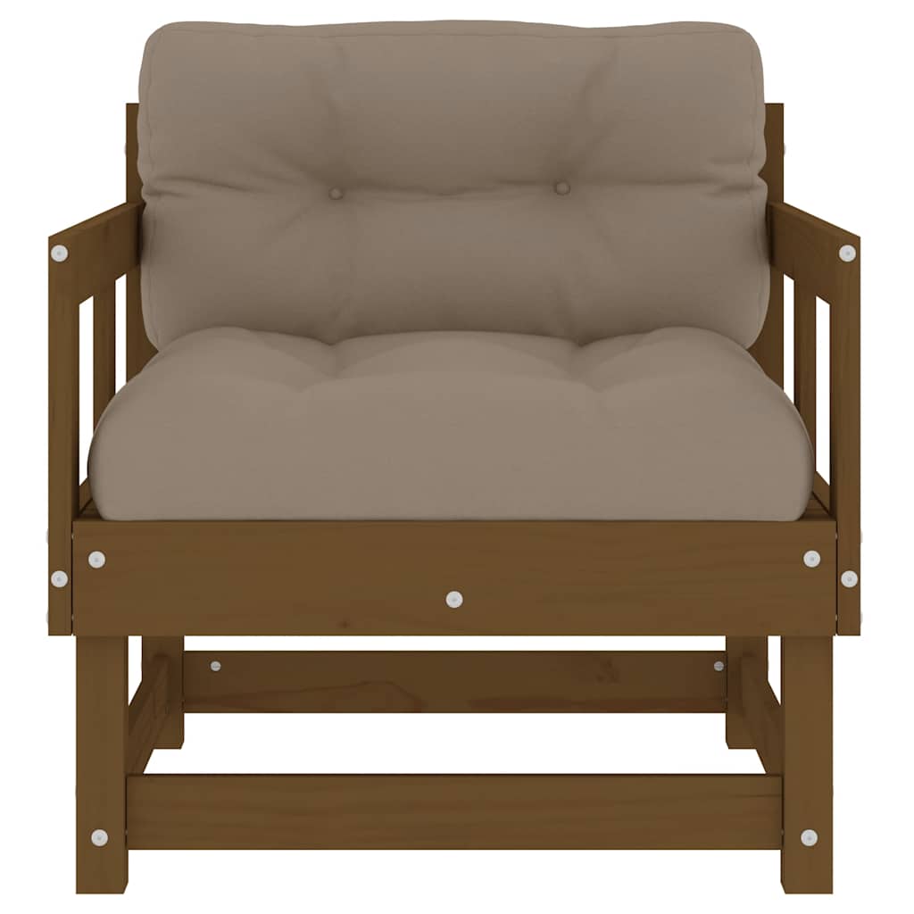 Sillones de jardín cojines 2 uds madera maciza pino marrón miel