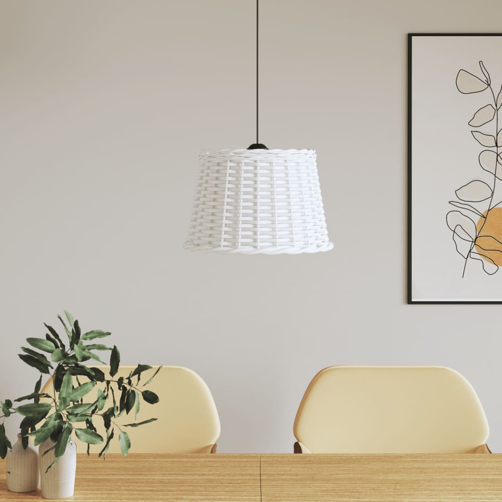 Pantalla para lámpara de techo mimbre blanco Ø15x12 cm