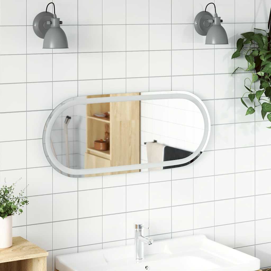 Espejo de baño LED ovalado 100x45 cm