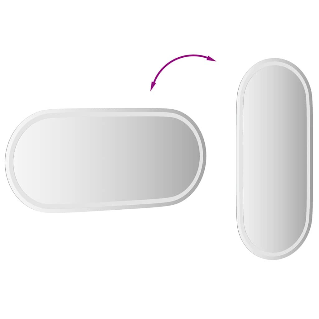 Espejo de baño LED ovalado 100x45 cm