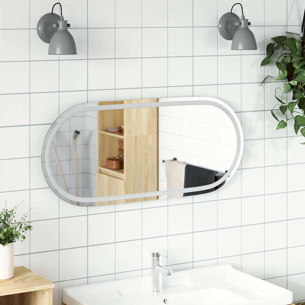 Espejo de baño LED ovalado 100x45 cm
