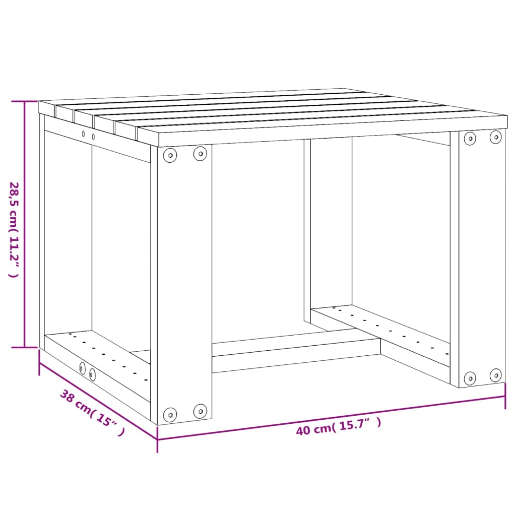 Tumbonas con mesa 2 uds madera maciza de pino blanco