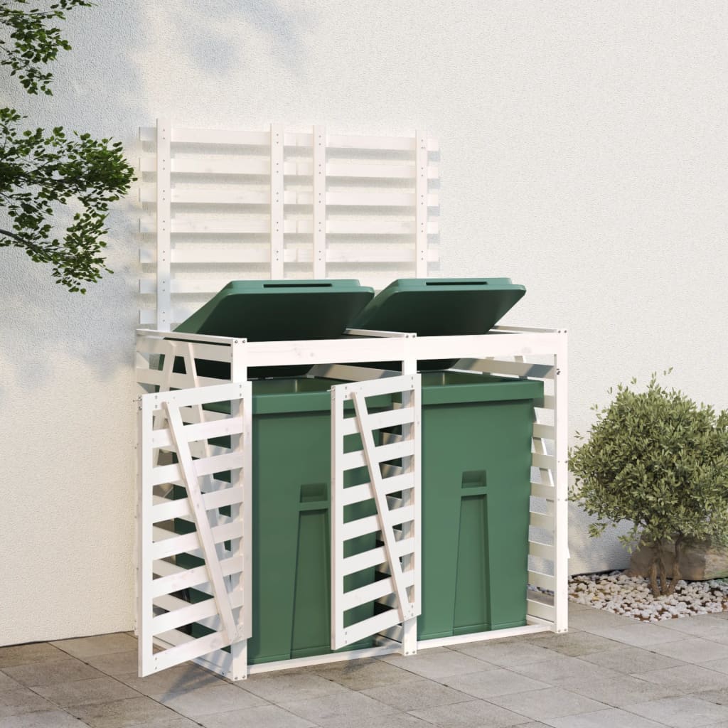 Double Wheelie Bin Storage Shed Honey Brown Pine Wood