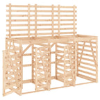 Cobertizo triple para cubos de basura madera maciza de pino