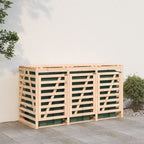 Cobertizo triple para cubos de basura madera maciza de pino