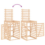 Cobertizo triple para cubos de basura madera maciza de pino