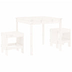 Mesa y sillas de jardín 3 piezas madera maciza de pino blanco