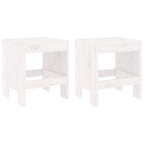 Mesa y sillas de jardín 3 piezas madera maciza de pino blanco
