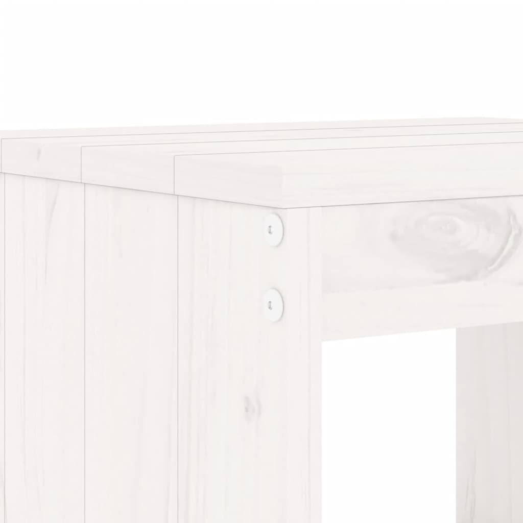 Mesa y sillas de jardín 3 piezas madera maciza de pino blanco