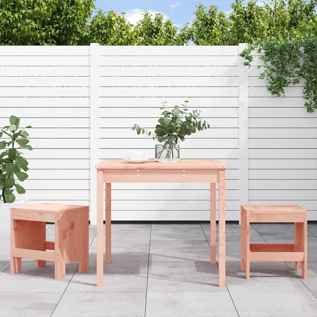 Mesa y sillas de jardín 3 piezas madera maciza de pino blanco
