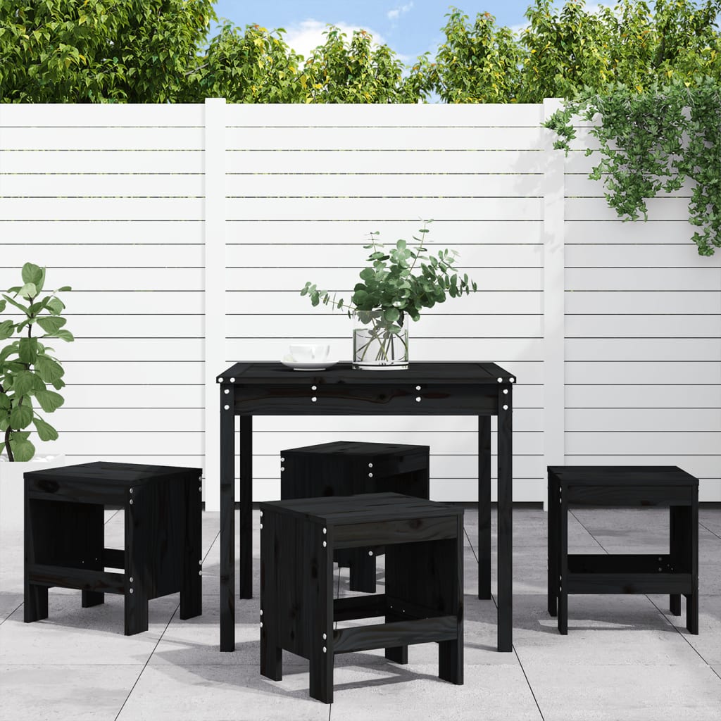 Conjunto de refeição de jardim 13 peças madeira maciça pinho branco