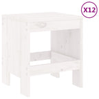Juego de comedor de jardín 13 piezas madera maciza pino blanco