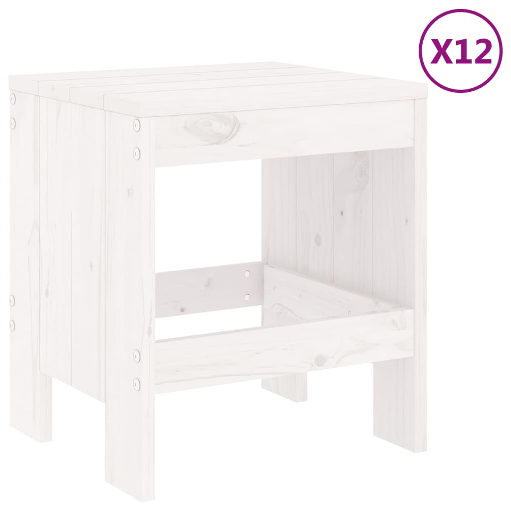 Juego de comedor de jardín 13 piezas madera maciza pino blanco