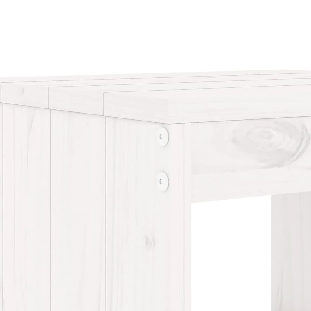 Juego de comedor de jardín 13 piezas madera maciza pino blanco