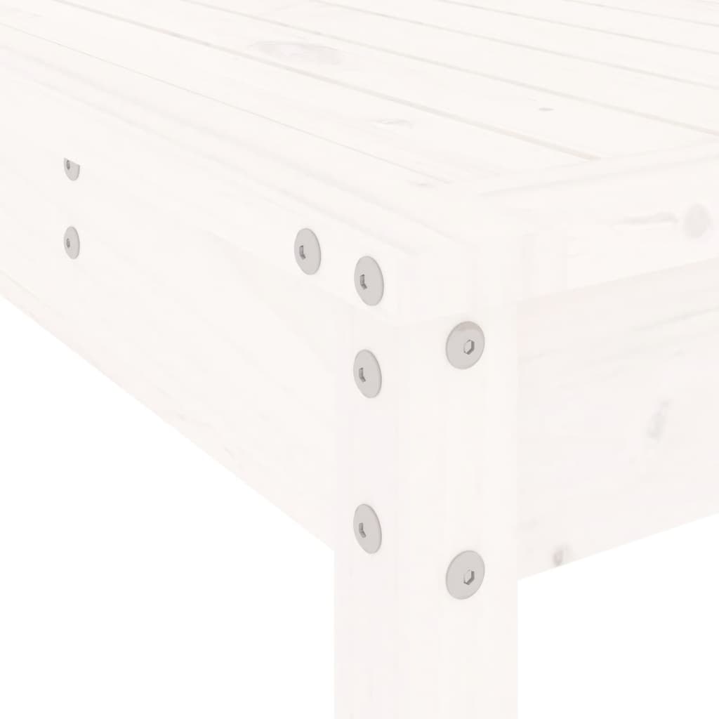 Juego de comedor de jardín 13 piezas madera maciza pino blanco