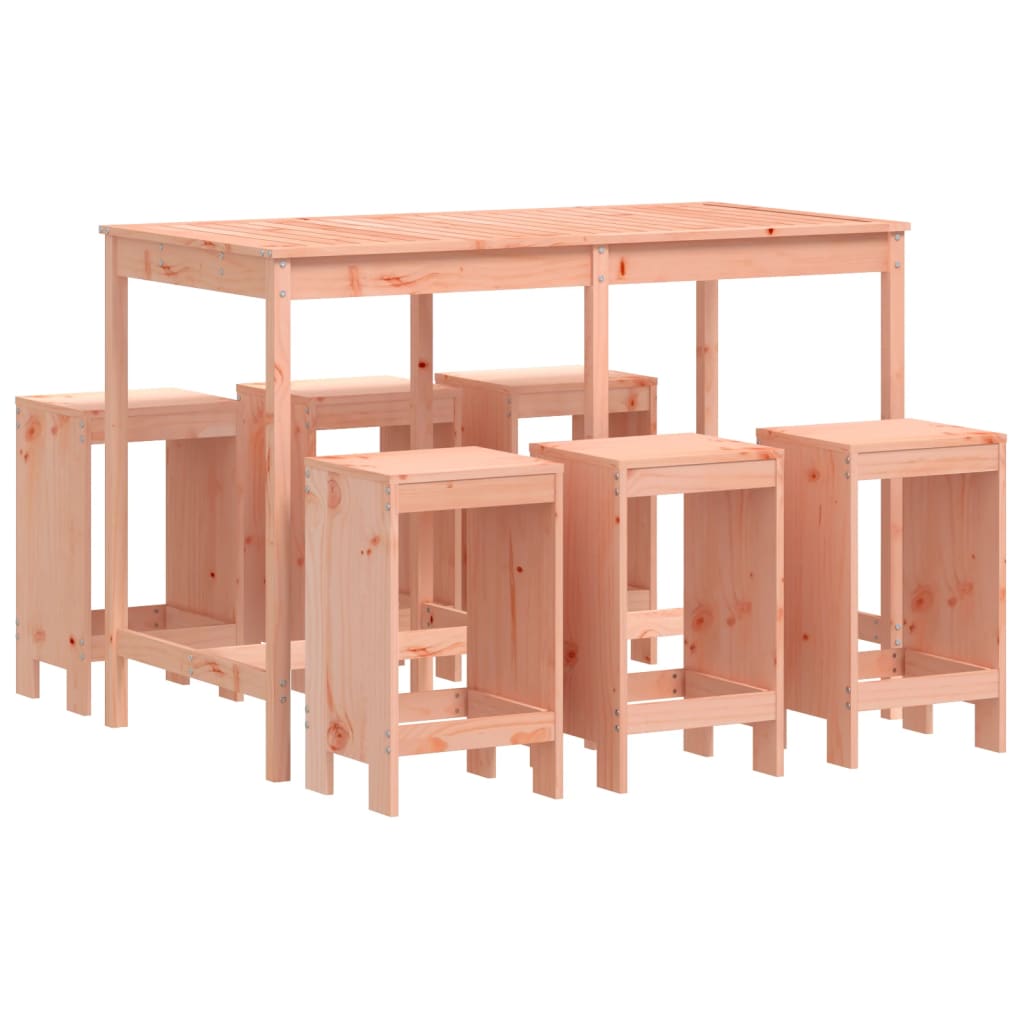Juego de muebles de jardín 7 pzas madera maciza abeto Douglas