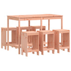 Juego de muebles de jardín 7 pzas madera maciza abeto Douglas