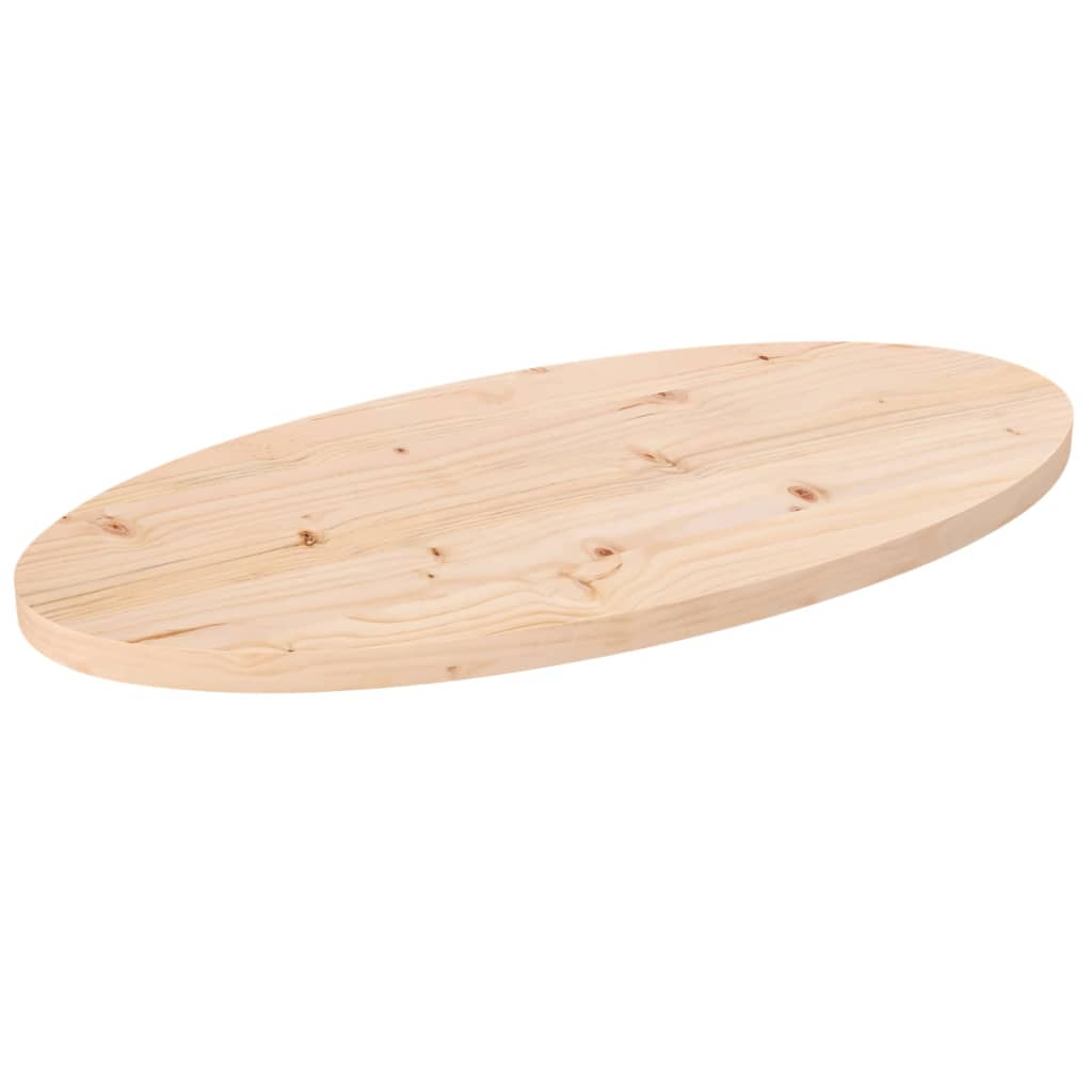 Tablero de mesa ovalado de madera maciza de pino 100x50x2,5 cm