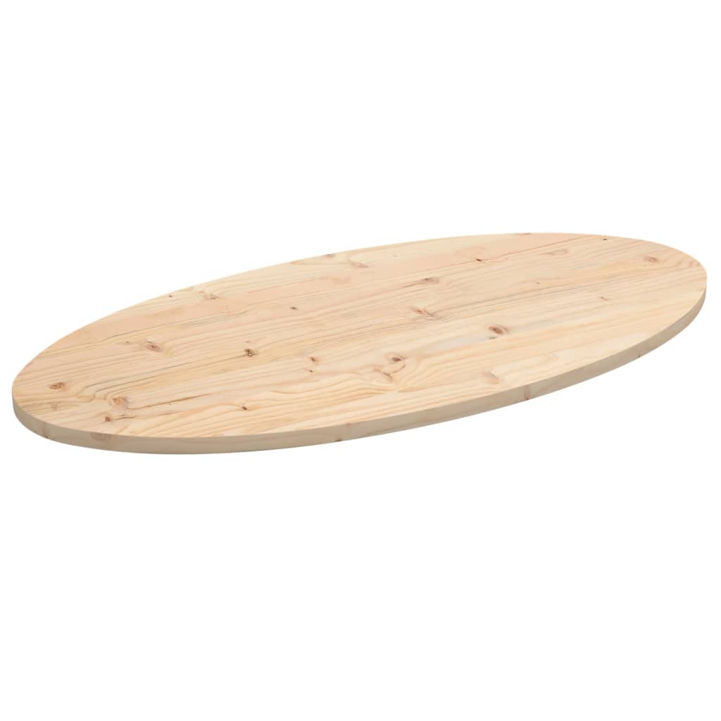 Tablero de mesa ovalado de madera maciza de pino 100x50x2,5 cm
