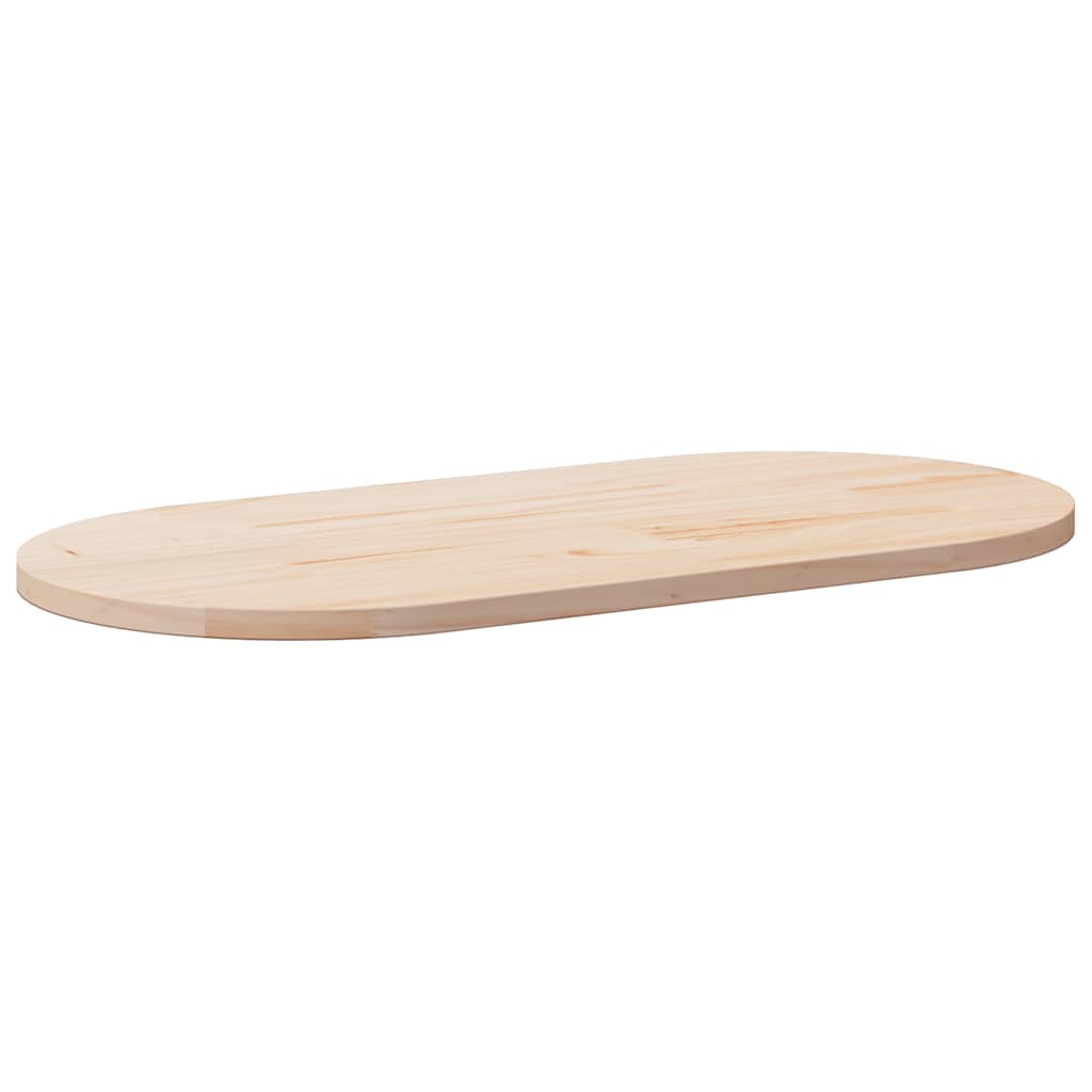 Tablero de mesa ovalado de madera maciza de pino 100x50x2,5 cm