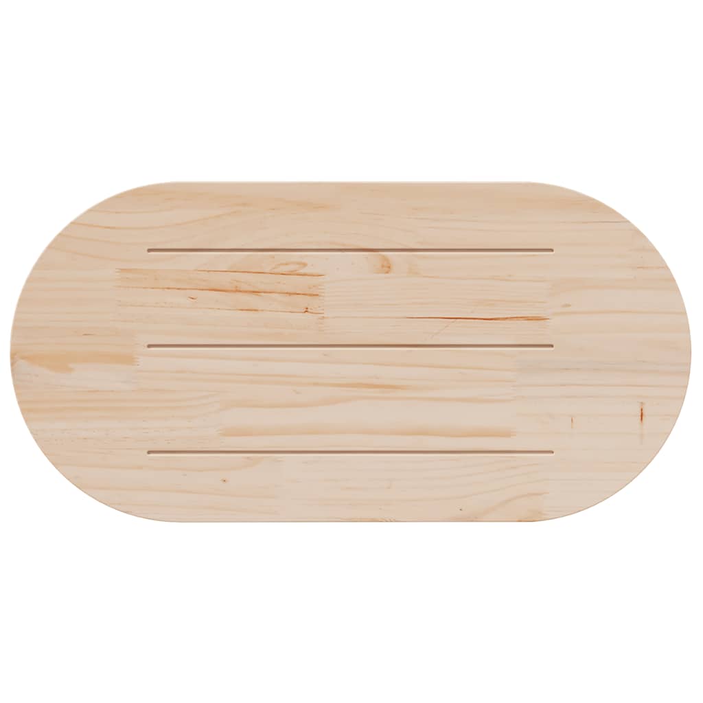 Tablero de mesa ovalado de madera maciza de pino 100x50x2,5 cm
