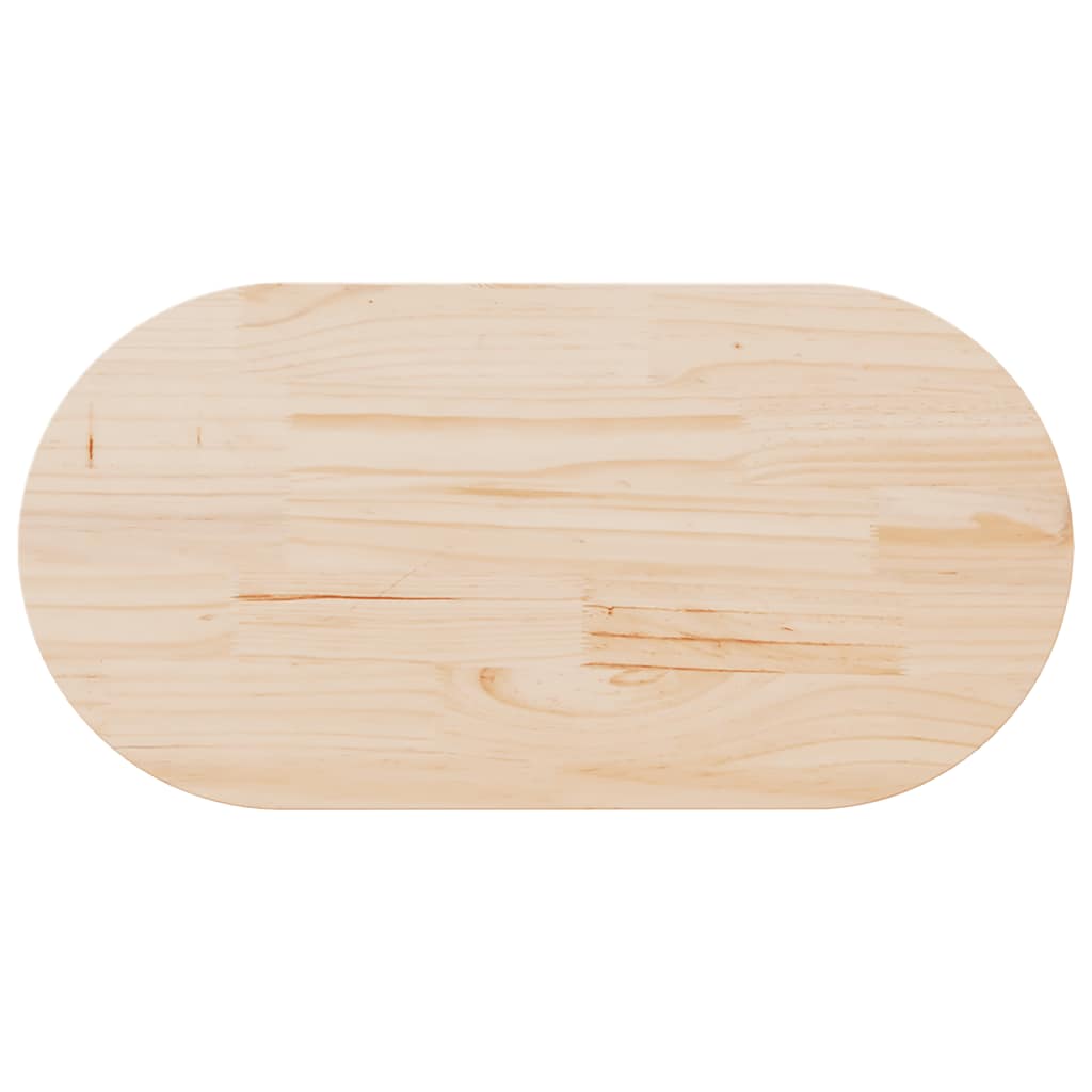 Tablero de mesa ovalado de madera maciza de pino 100x50x2,5 cm