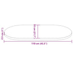 Tablero de mesa 110x55x2,5 cm Madera maciza de pino ovalada