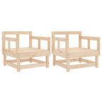 Sillones de jardín 2 unidades madera maciza de pino