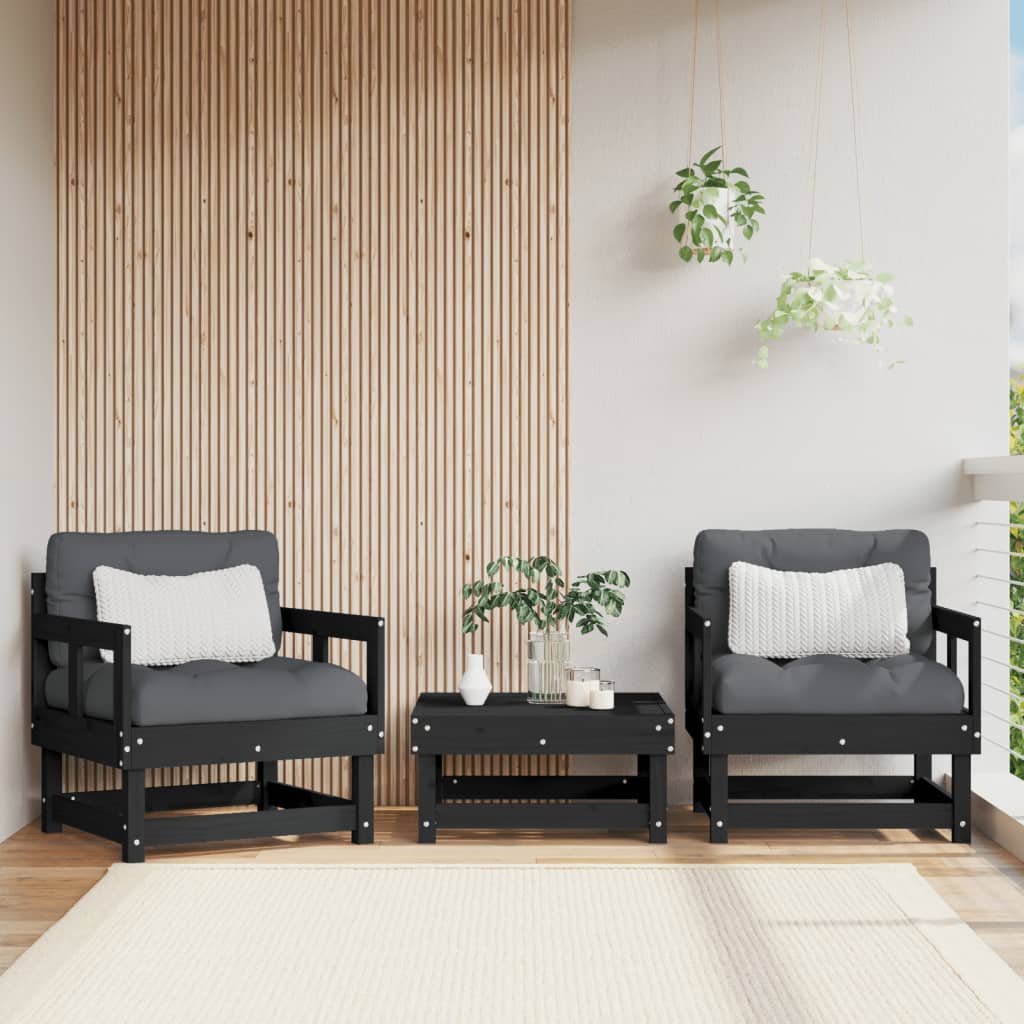 Sillones de jardín 2 unidades madera maciza de pino