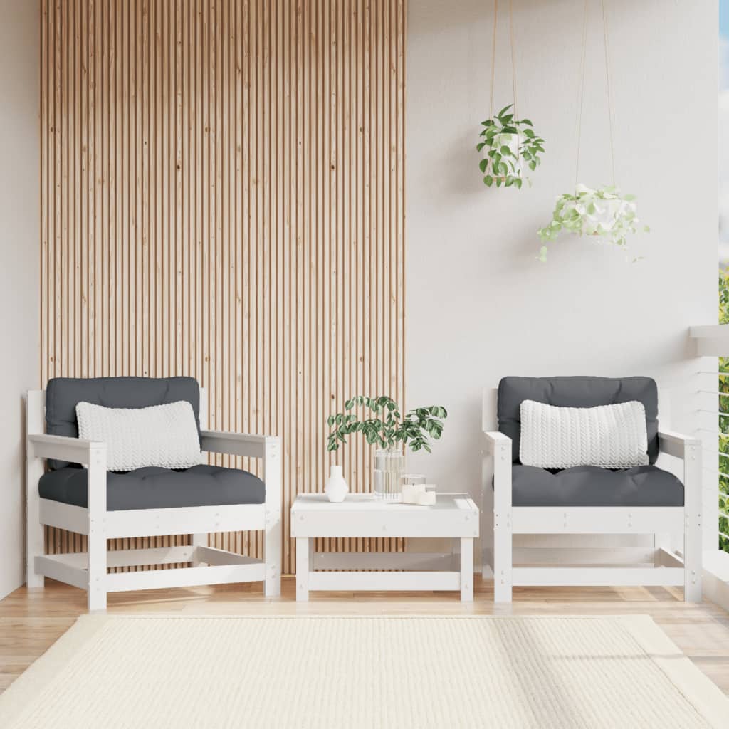 Sillones de jardín 2 unidades madera impregnada de pino