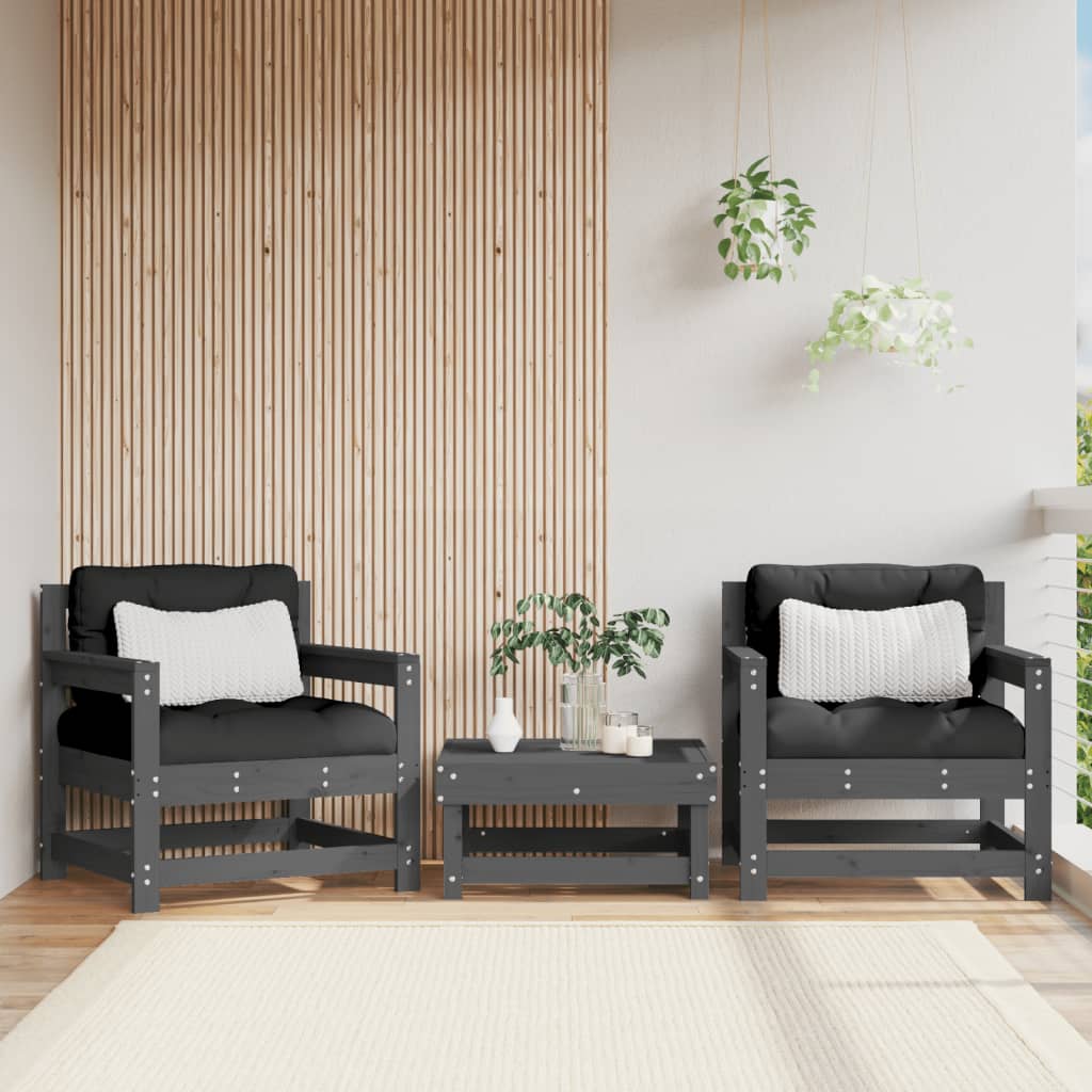 Sillones de jardín 2 unidades madera impregnada de pino