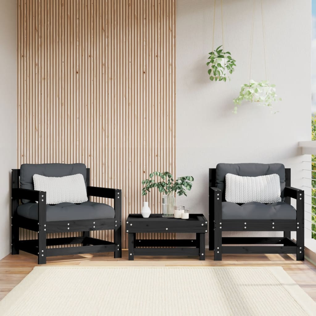 Sillones de jardín 2 unidades madera impregnada de pino