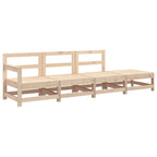 Juego de muebles de jardín 4 piezas madera maciza de pino