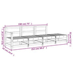 Juego de muebles jardín 4 pzas madera maciza pino marrón miel