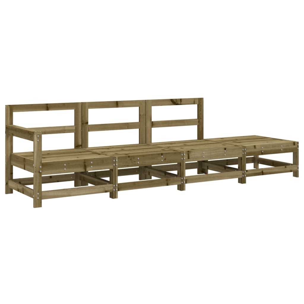 Juego de muebles de jardín 4 pzas madera de pino impregnada