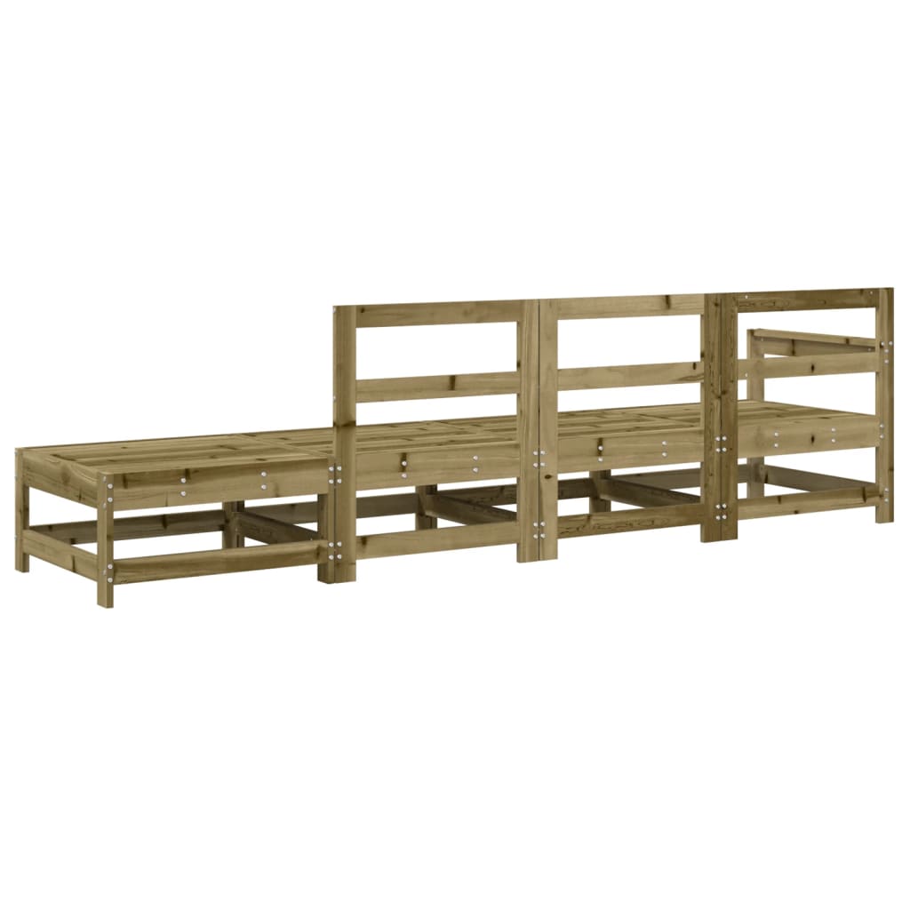 Juego de muebles de jardín 4 pzas madera de pino impregnada