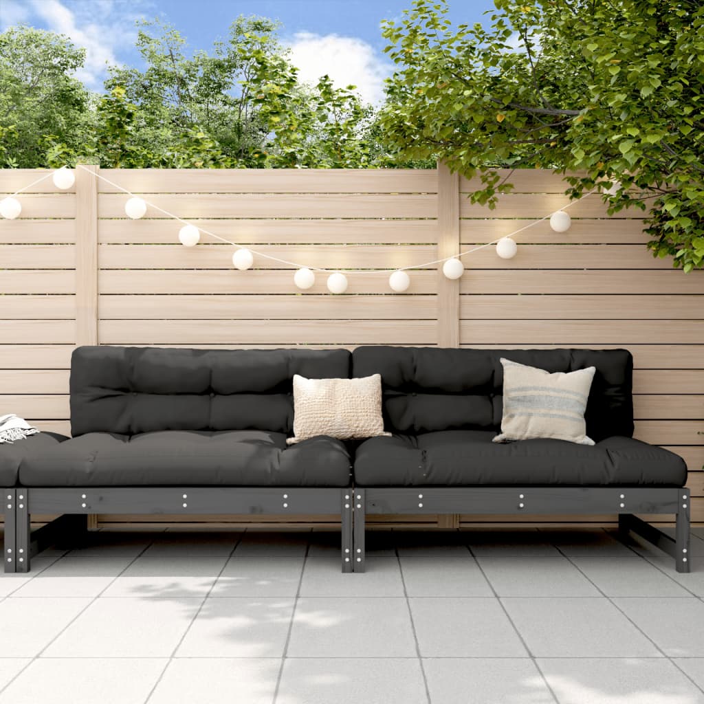 Sofás centrales de jardín 2 uds madera abeto Douglas 120x80 cm