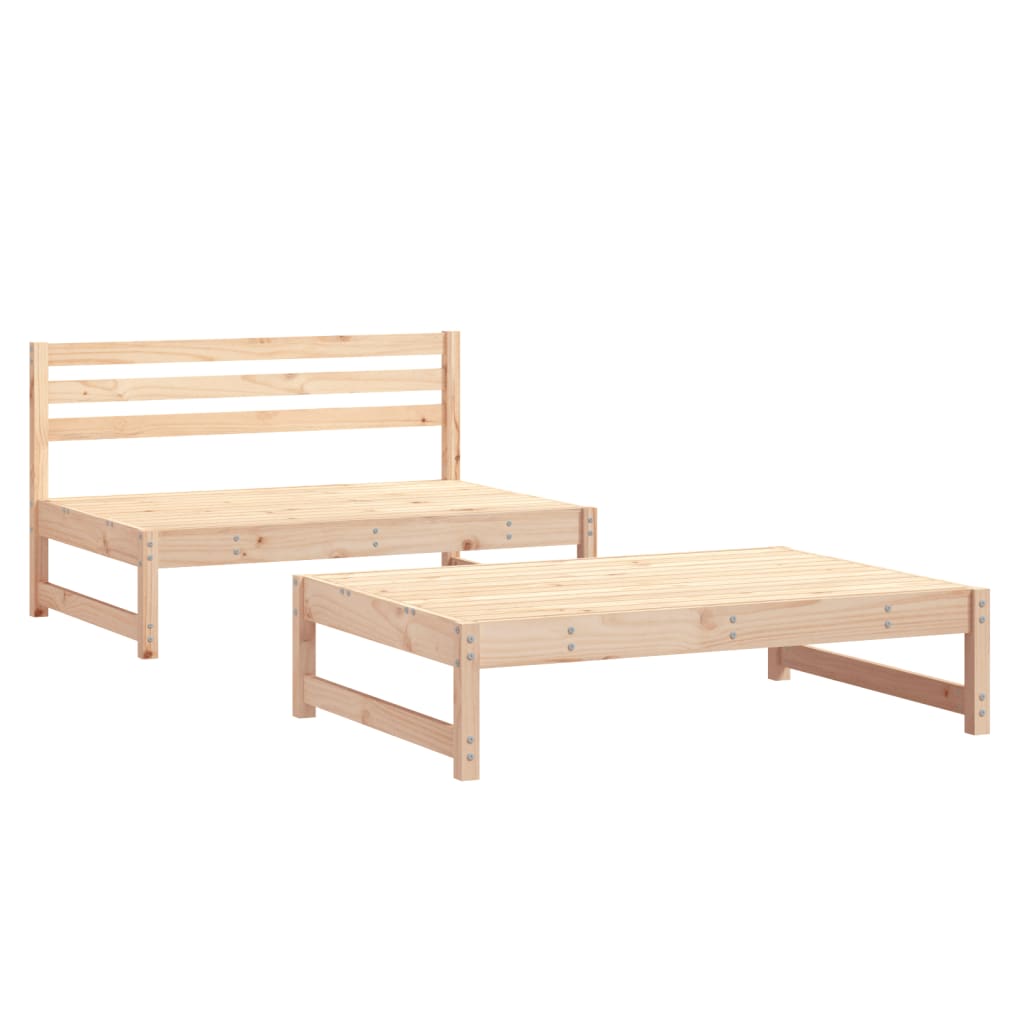 Juego de muebles de jardín 2 piezas madera maciza de pino