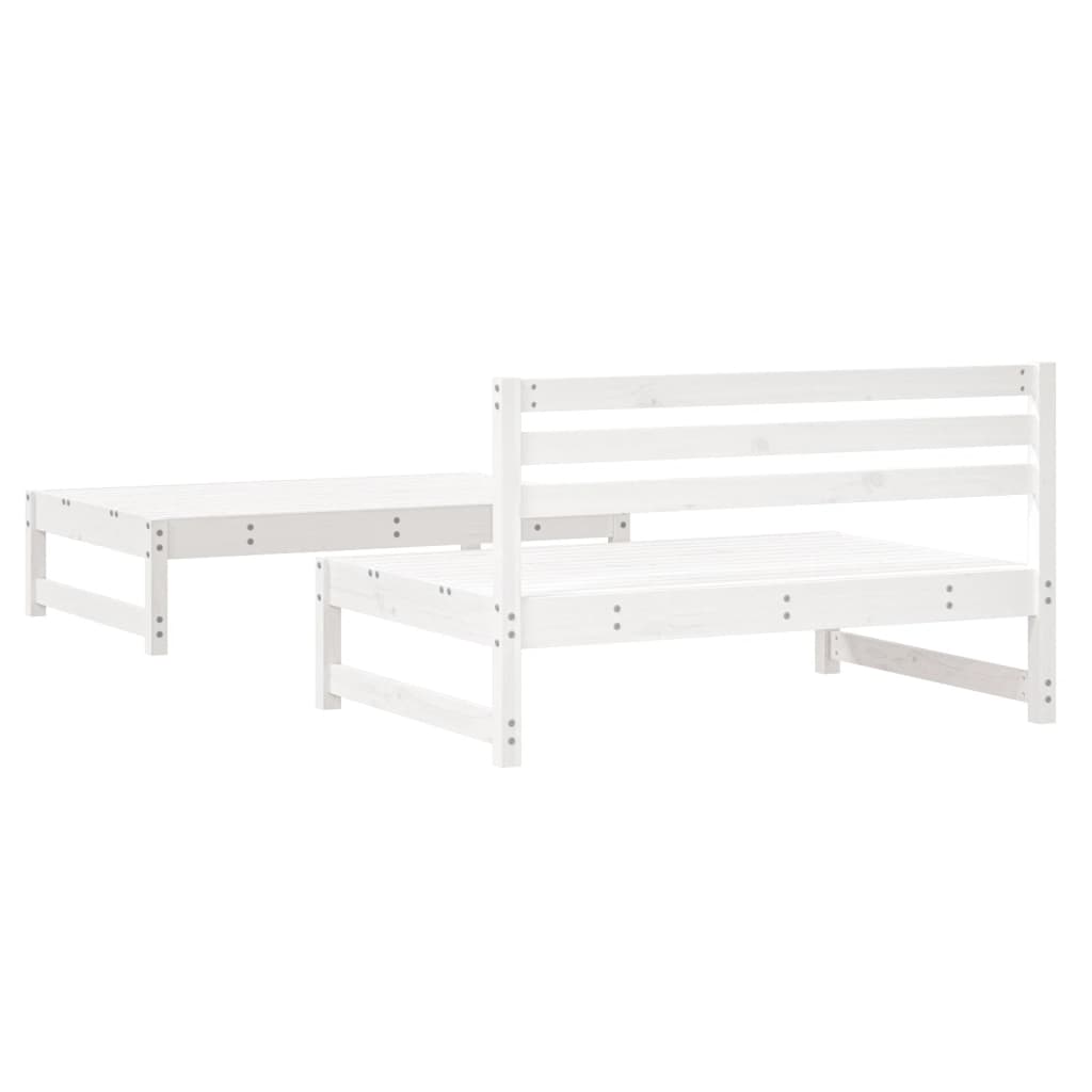 Juego de muebles de jardín 2 piezas madera maciza pino blanco