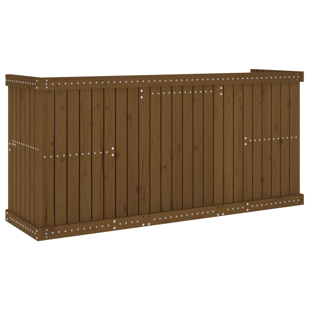 Juego de balcón 2 plazas madera maciza de pino marrón miel