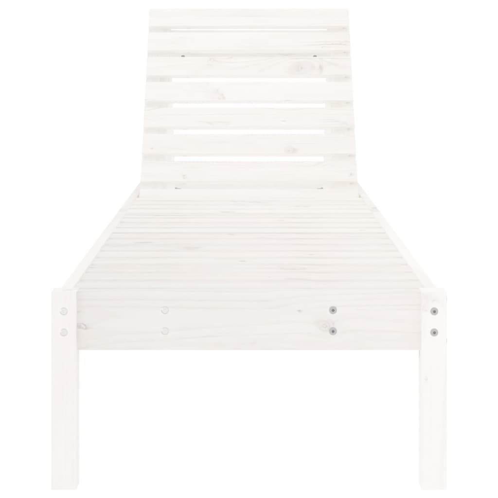 Tumbonas 2 unidades madera maciza de pino blanco 199,5x60x74 cm