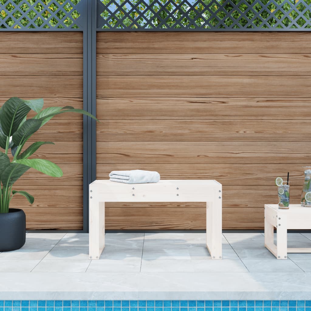 Banco de jardín de madera maciza de pino 108x35x45 cm