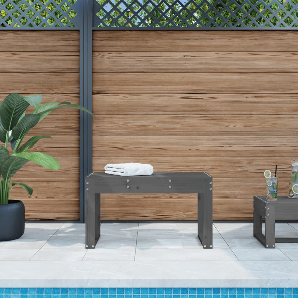 Banco de jardín de madera maciza de pino 108x35x45 cm
