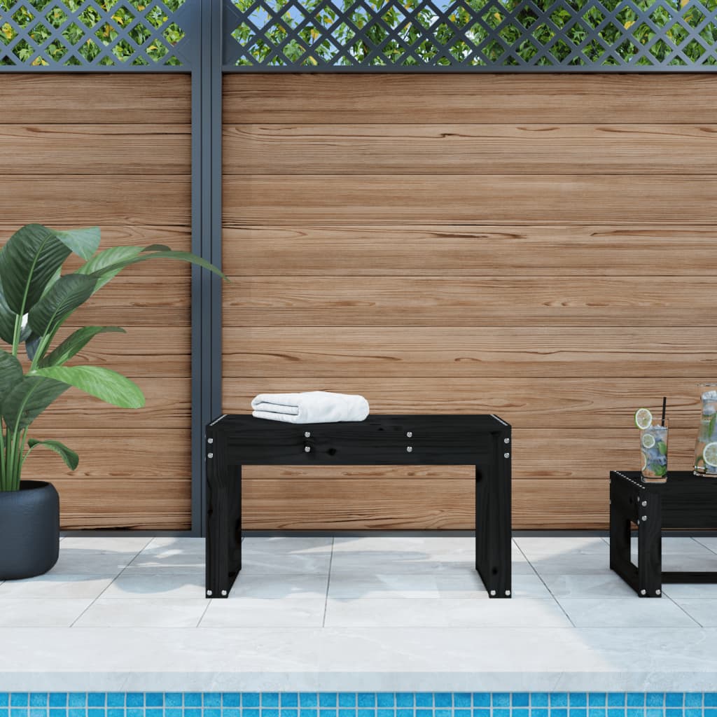 Banco de jardín de madera maciza de pino 108x35x45 cm