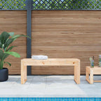 Banco de jardín de madera maciza de pino 108x35x45 cm