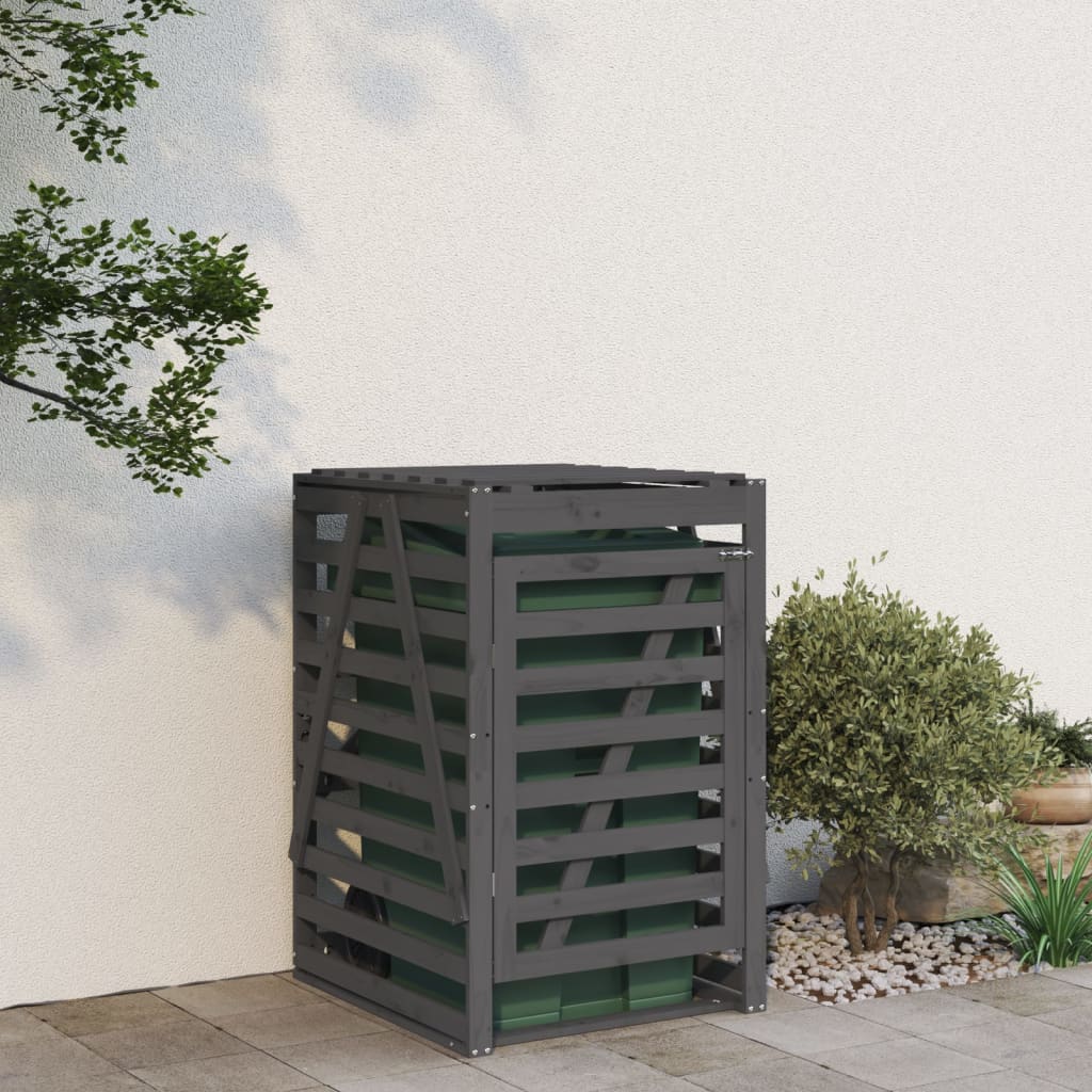 Honey Brown Pine Wood Bin Shed 84x90x128.5cm