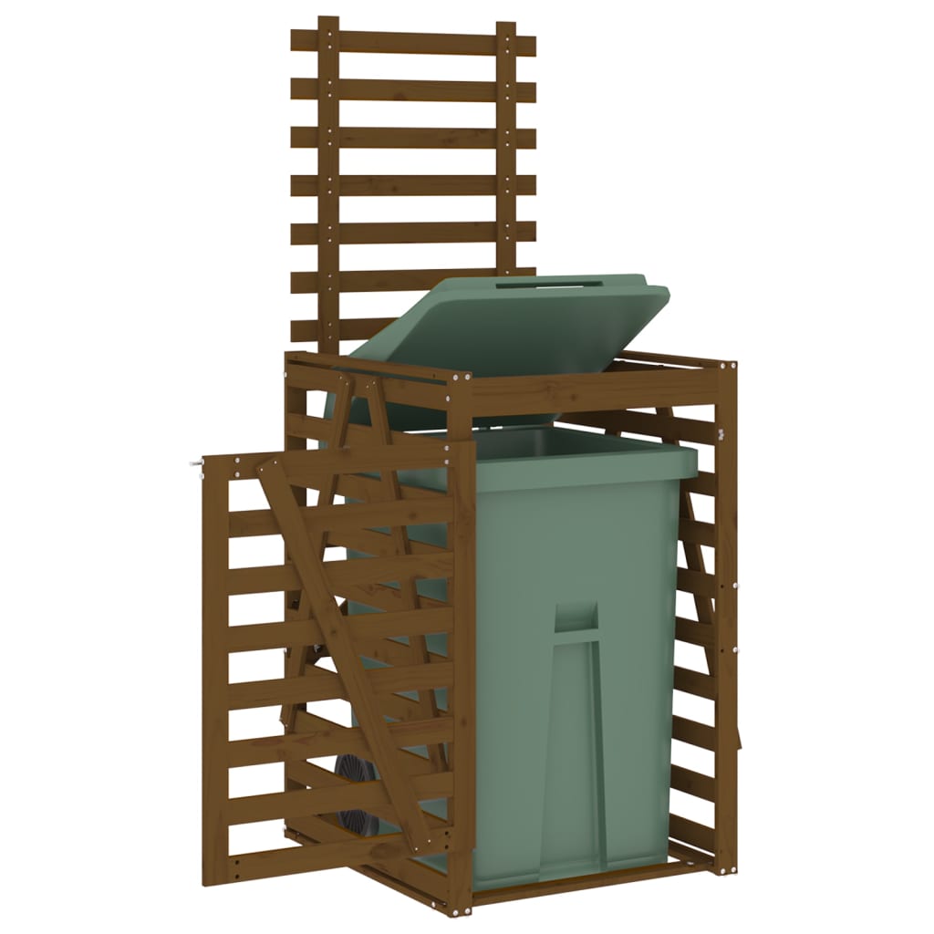 Cobertizo cubos de basura madera pino marrón miel 84x90x128,5cm