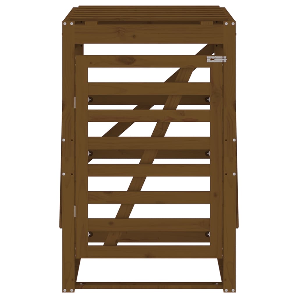 Cobertizo cubos de basura madera pino marrón miel 84x90x128,5cm