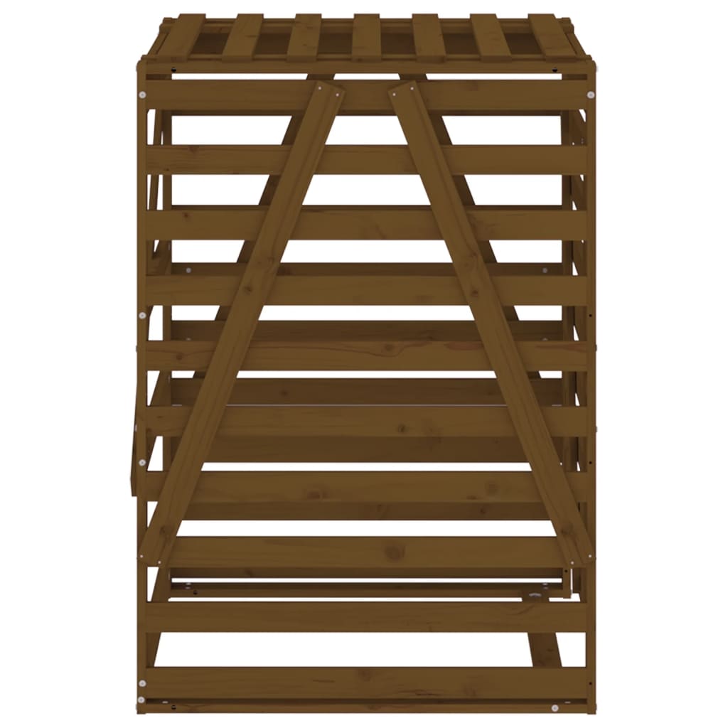 Cobertizo cubos de basura madera pino marrón miel 84x90x128,5cm