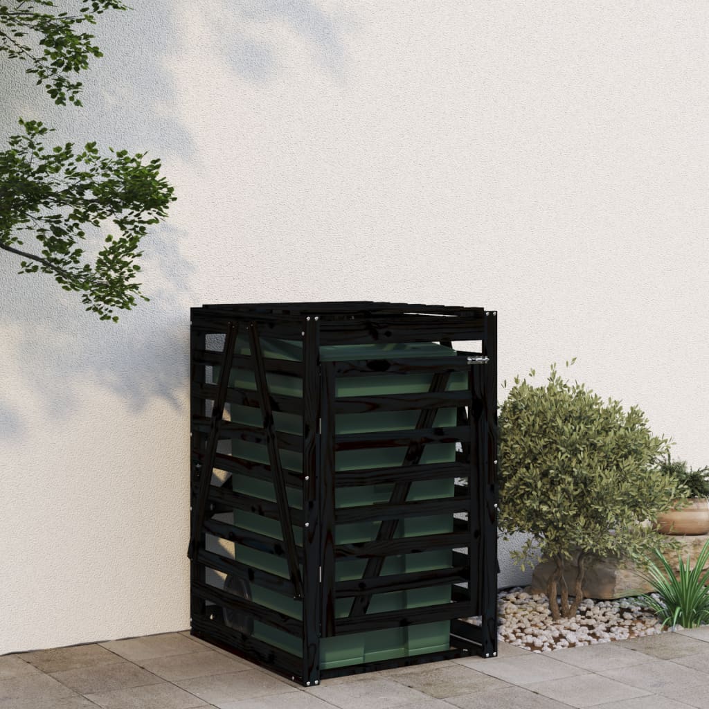 Honey Brown Pine Wood Bin Shed 84x90x128.5cm